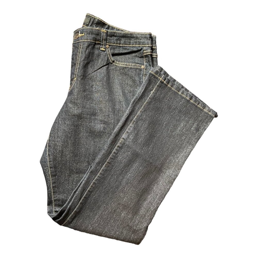 Nine West Womens Size 14 Dark Blue Embellished Pocket Jeans Y2K
